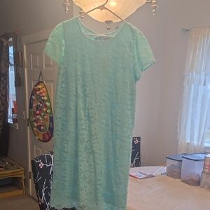 The Children's Place Aqua Lace Midi Dress